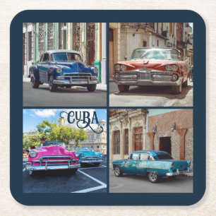 Porta-copo De Papel Quadrado Carros Havana CUBA