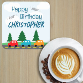 Porta-copo De Papel Quadrado Cars Kids Boy Birthday