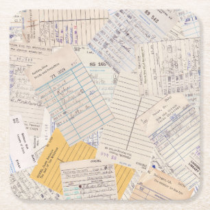 Porta-copo De Papel Quadrado Cartão de Circulação da Biblioteca de Velhos Amigo