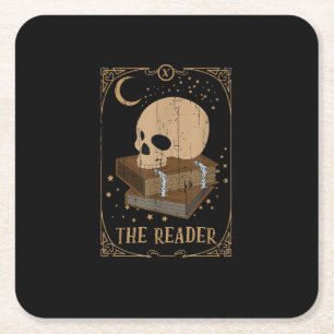 Porta-copo De Papel Quadrado Cartão de Leitor de Livros Pagan Goblincore Goth O