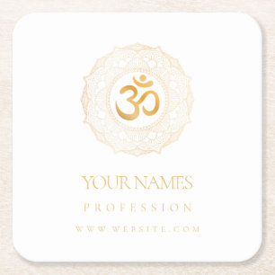 Porta-copo De Papel Quadrado Cartão de visita de PORTA COPOS de PAPEL: DOURADO