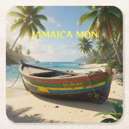 Porta-copo De Papel Quadrado cartão postal da Jamaica mon