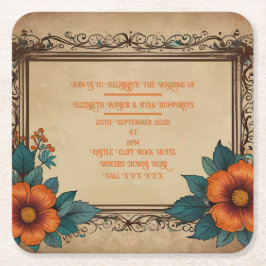 Porta-copo De Papel Quadrado Cartão Postal de Convite