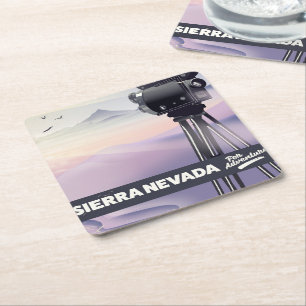 Porta-copo De Papel Quadrado Cartaz de viagem da Sierra Nevada