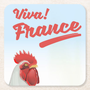 Porta-copo De Papel Quadrado Cartaz de viagem Galo França
