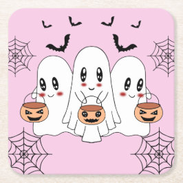 Porta-copo De Papel Quadrado Cartoon Spooky Cute Kawaii Festa de Halloween Fant