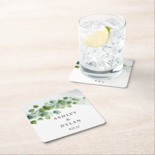 Porta-copo De Papel Quadrado Casamento