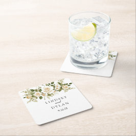 Porta-copo De Papel Quadrado Casamento