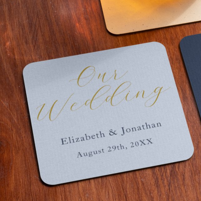 Porta-copo De Papel Quadrado Casamento Azul Opulente (Criador carregado)