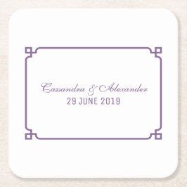 Porta-copo De Papel Quadrado Casamento Chic Purple Deco