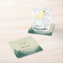 Casamento da floresta de pinheiros de aquarela rus