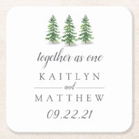 Casamento Da Floresta De Pinheiros De Aquarela Sal