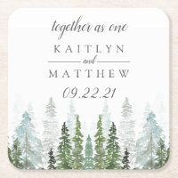 Casamento Da Floresta De Pinheiros De Aquarela Sal