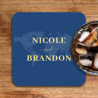 Casamento de Destino do Mapa do Mundo Azul