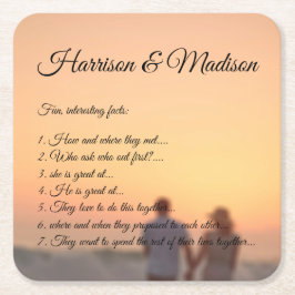 Porta-copo De Papel Quadrado Casamento de fatos divertidos do casal de script d