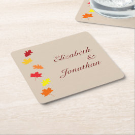 Porta-copo De Papel Quadrado Casamento de Folhas