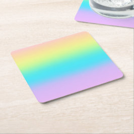 Porta-copo De Papel Quadrado Casamento de Gradiente Grande Pastel Rainbow