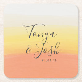 Porta-copo De Papel Quadrado Casamento de Halloween de Bala de Milho em Aquarel