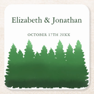 Porta-copo De Papel Quadrado Casamento de Pinheiros de Madeira