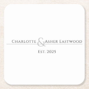 Porta-copo De Papel Quadrado Casamento de recém-casados