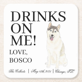 Porta-copo De Papel Quadrado Casamento de Rouco Personalizado