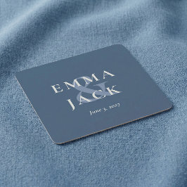 Porta-copo De Papel Quadrado Casamento Elegante Ampersand Minimalista Azul