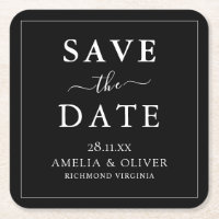 Casamento Minimalista Preto Atemporal Salve A Data