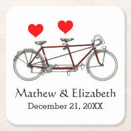 Porta-copo De Papel Quadrado Casamento Personalizado Da Bicicleta De Bicicleta 