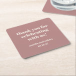 Porta-copo De Papel Quadrado Casamento Personalizado De Bold Dusty Rosa Obrigad<br><div class="desc">Rosa de Mal Mínima Negrito Retrorando Simples Casamento Personalizado Obrigado Porta copos De Papel Quadrado</div>