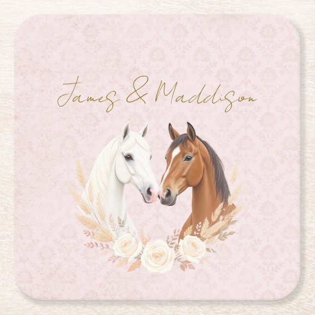 Porta-copo De Papel Quadrado Casamento Rustic Boho Country (Frente)