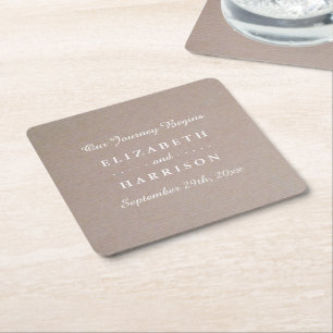 Porta-copo De Papel Quadrado Casamento Rustic Country Kraft