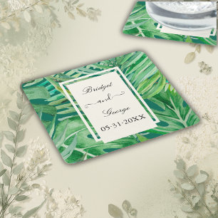 Porta-copo De Papel Quadrado casamento tropical de esmerald greenery