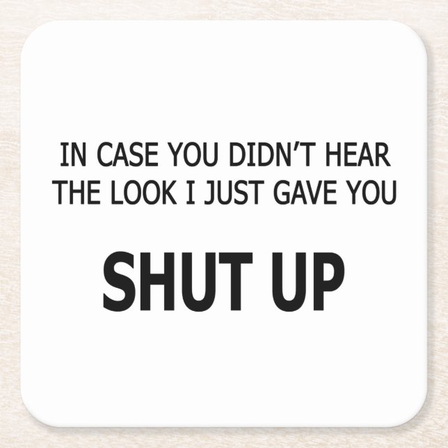 Porta-copo De Papel Quadrado Caso não tenha ouvido (Frente)