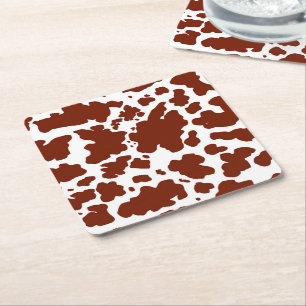 Porta-copo De Papel Quadrado Castanho Vaca Coloca Impressão
