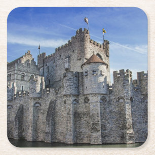 Porta-copo De Papel Quadrado Castelo dos Condes em Gand.