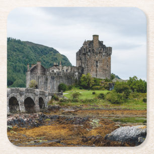 Porta-copo De Papel Quadrado Castelo Eilean Donan, Loch Duich - Escócia, Reino