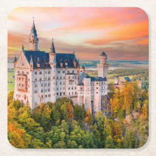 Porta-copo De Papel Quadrado Castelo Neuschwanstein