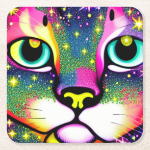 Porta-copo De Papel Quadrado Cat Face Fechar Pop