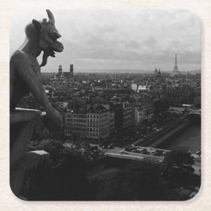 Porta-copo De Papel Quadrado Catedral de Notre Dame Paris França vintage demôni