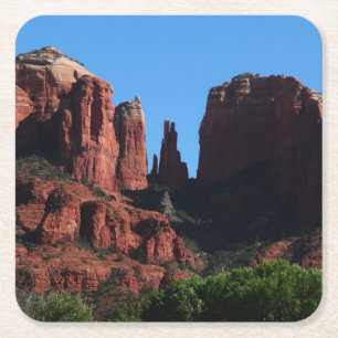Porta-copo De Papel Quadrado Catedral Rock em Sedona Monumento de Arizona
