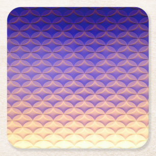 Porta-copo De Papel Quadrado Cauda de sereia na moda com padrão azul, roxo e am