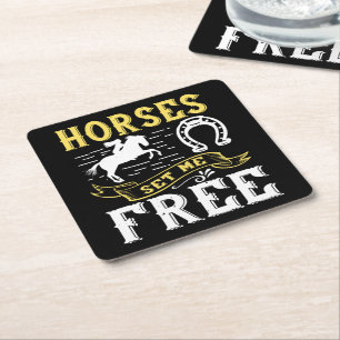 Porta-copo De Papel Quadrado Cavalgada a Cavalo Preto Equestre Cavalo Western