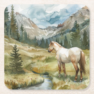 Porta-copo De Papel Quadrado Cavalo da Montanha