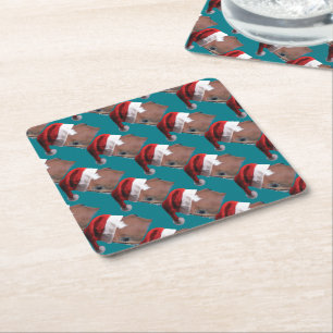 Porta-copo De Papel Quadrado Cavalo de Natal