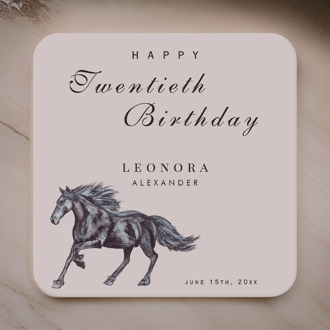 Porta-copo De Papel Quadrado Cavalo Místico de Aquarela QUALQUER Festa de anive (Criador carregado)