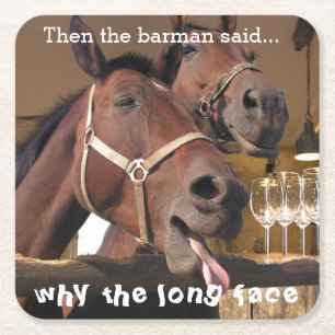 Porta-copo De Papel Quadrado Cavalos engraçados