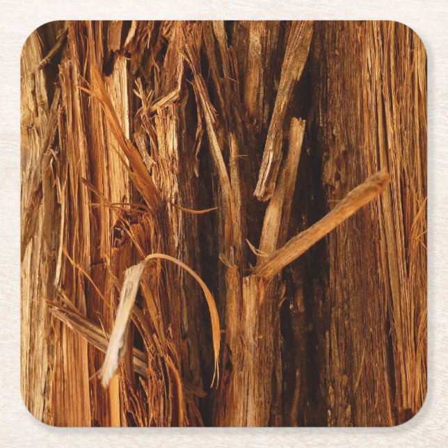 Porta-copo De Papel Quadrado Cedar Textura de Latido de Madeira (Frente)