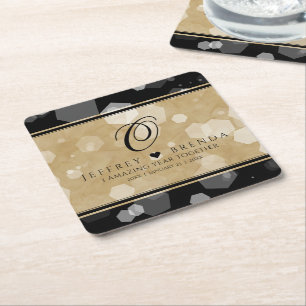 Porta-copo De Papel Quadrado Celebração do Aniversário de Casamento de Papéis E