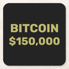 Porta-copo De Papel Quadrado Celebração do Bitcoin 150000