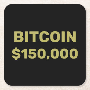 Porta-copo De Papel Quadrado Celebração do Bitcoin 150000